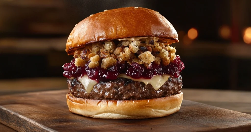 Thanksgiving beef burger