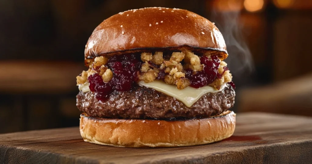 Thanksgiving beef burger