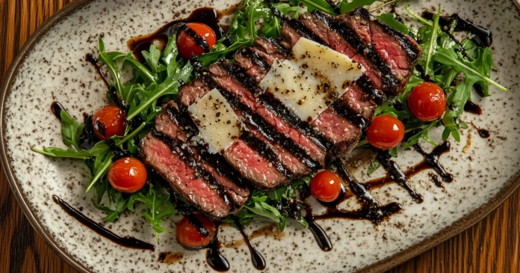 steak and arugula salad